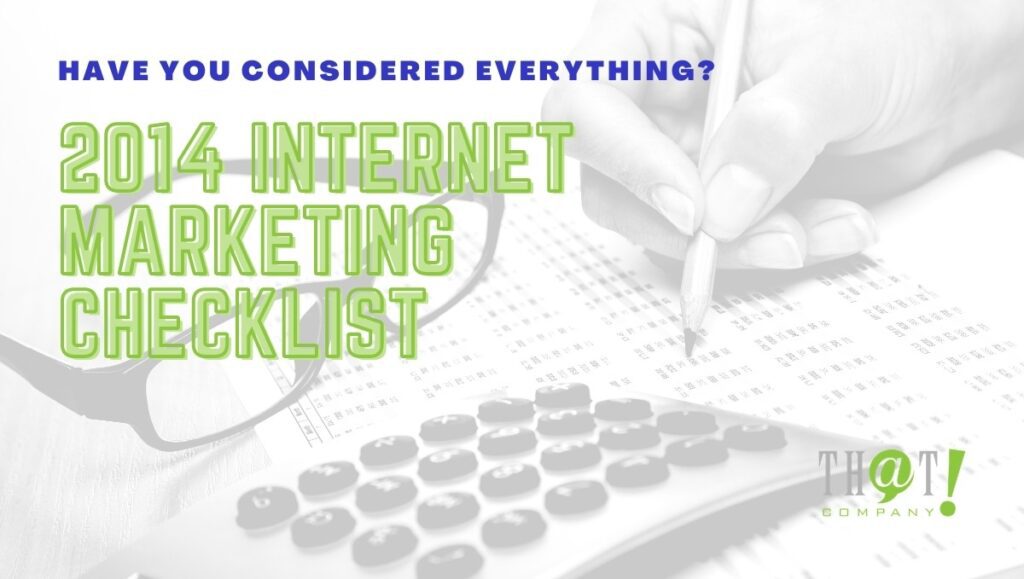 2014 Internet Marketing checklist