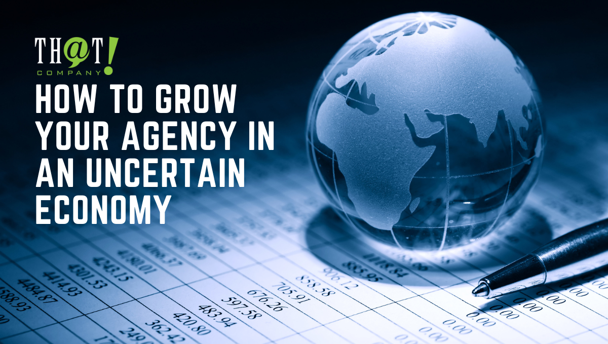 Grow Your Agency | A Globe with Pen A Top Of A Balance Sheet