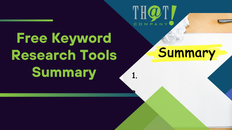 Free Keyword Research Tools Summary